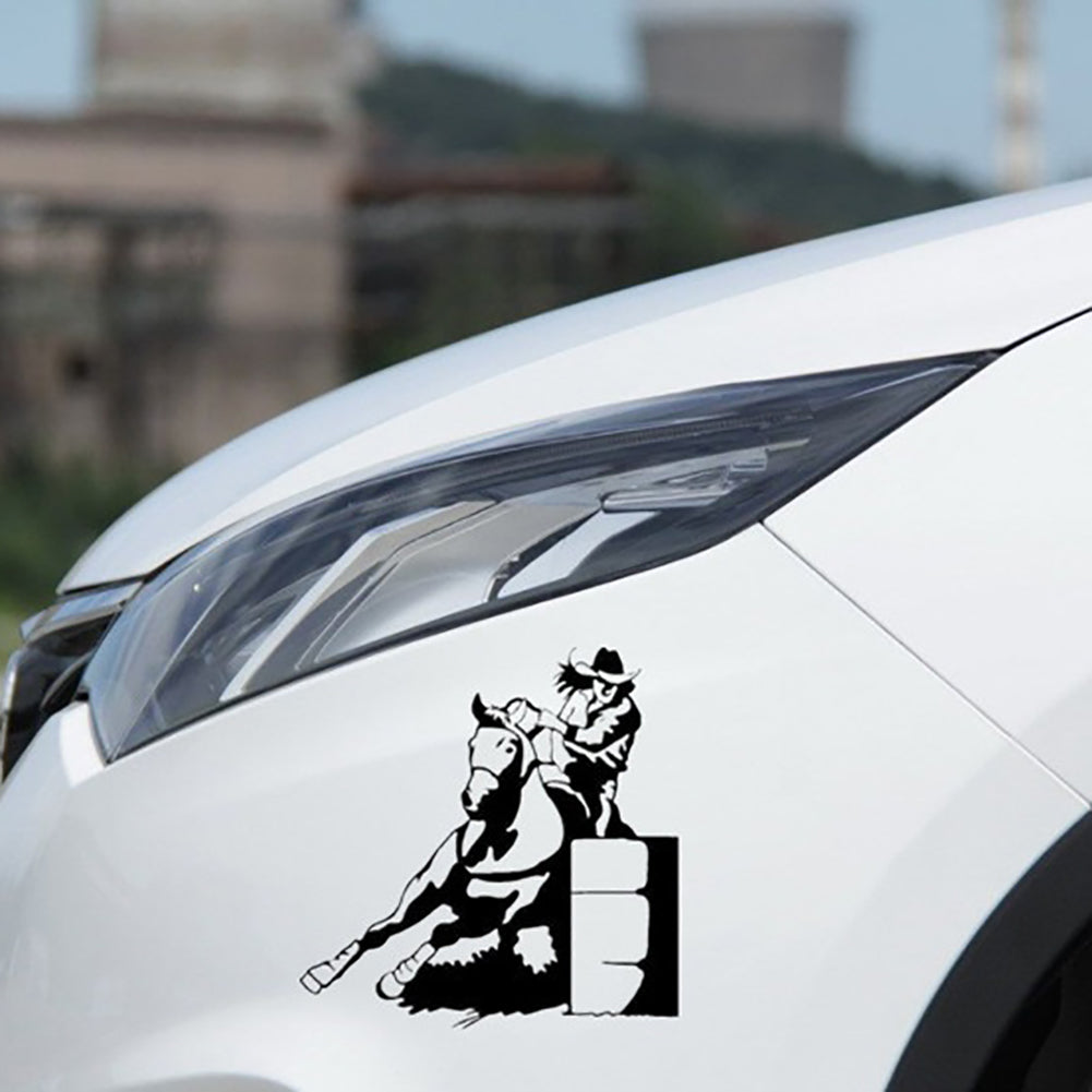 Fashion Girl Horse Racing Car Truck Window Decals Self-Adhesive Decor Stickers