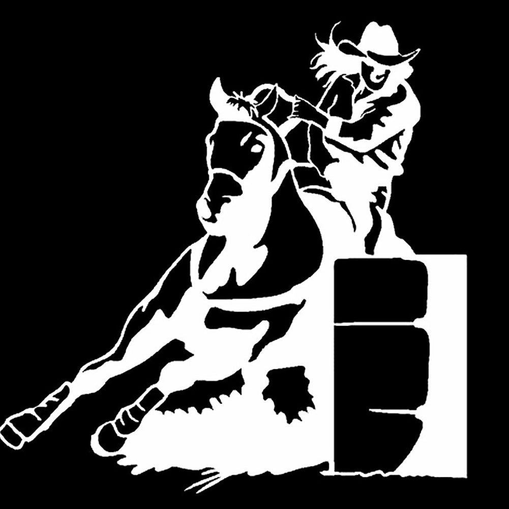 Fashion Girl Horse Racing Car Truck Window Decals Self-Adhesive Decor Stickers