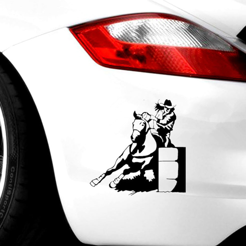 Fashion Girl Horse Racing Car Truck Window Decals Self-Adhesive Decor Stickers
