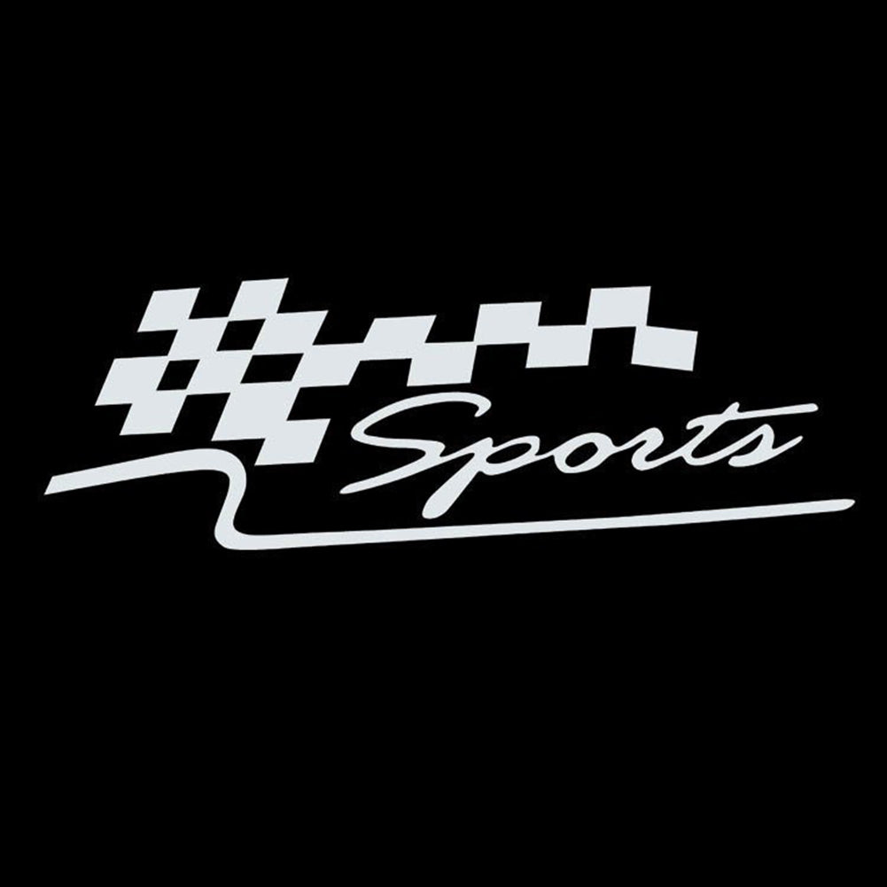 SPORT Letter Checkered Racing Flag Removable Car Sticker Auto Reflective Decal