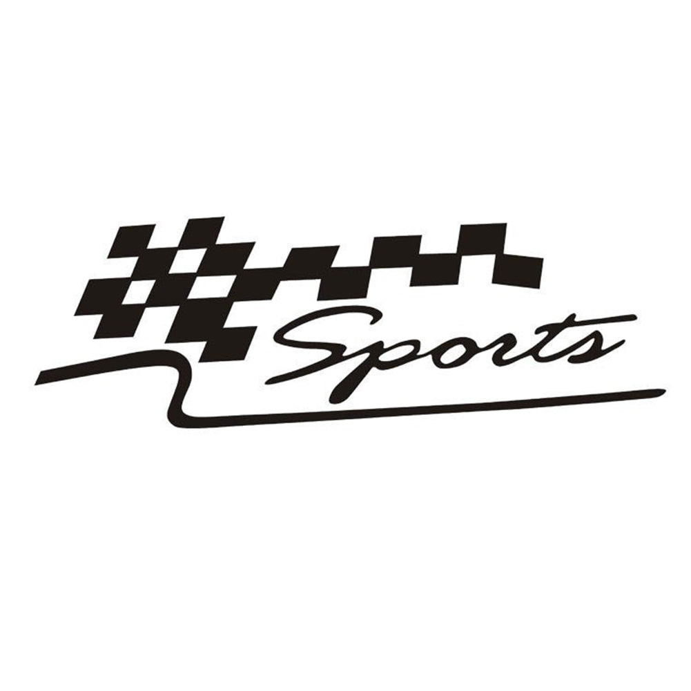 SPORT Letter Checkered Racing Flag Removable Car Sticker Auto Reflective Decal