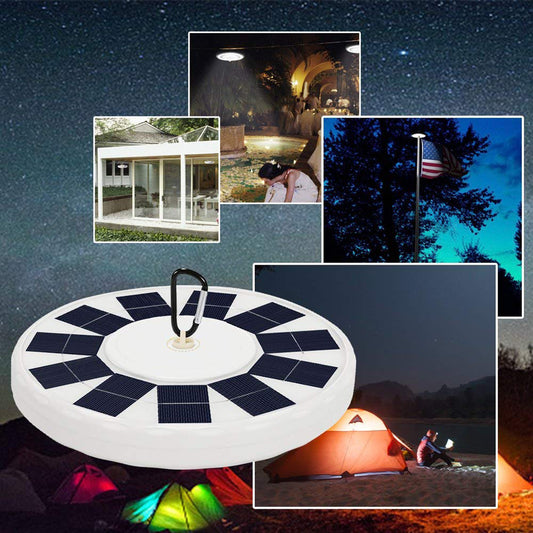 26LED Solar Flag Pole Light Super Brightness Camping Tent Lamp Garden Yard Decor