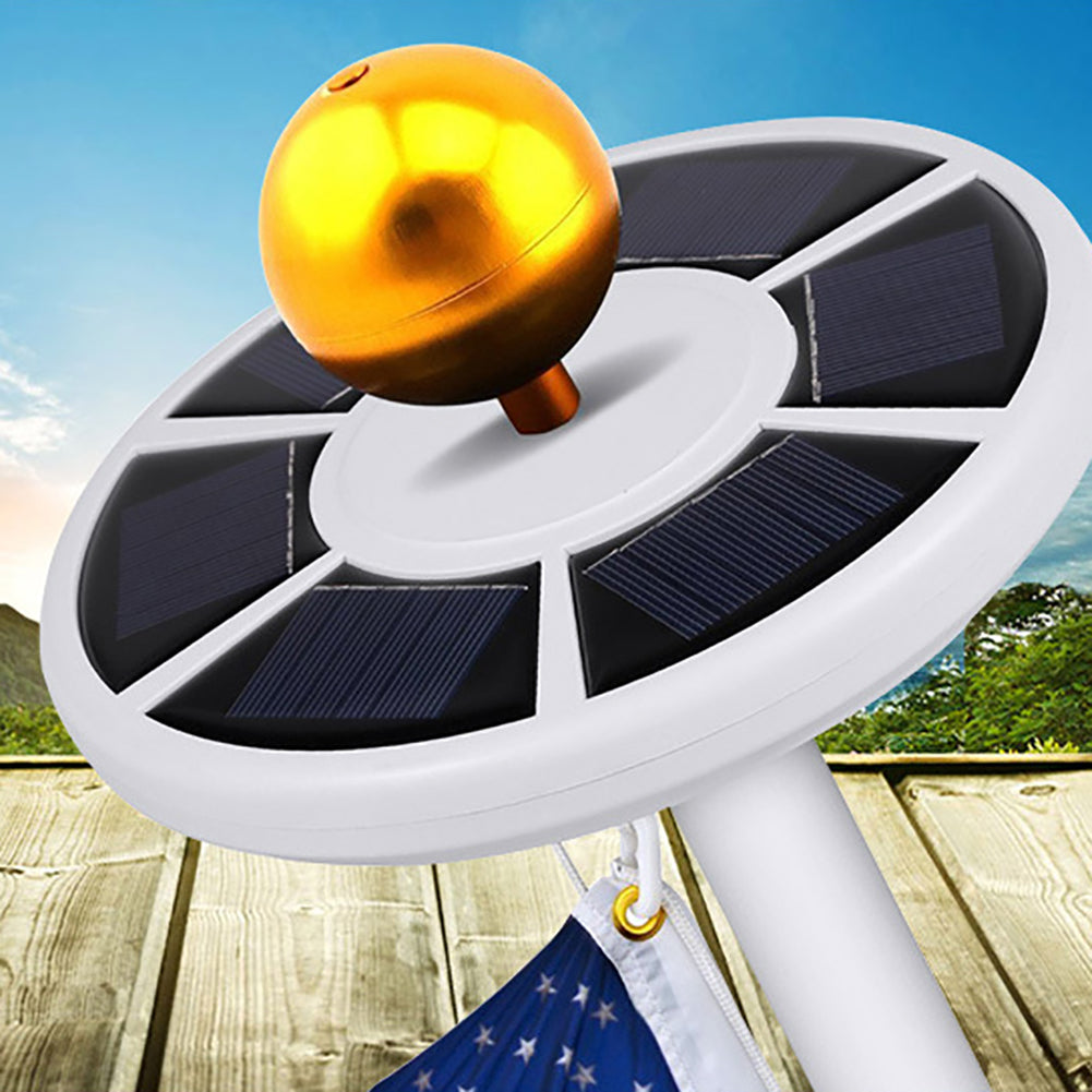 26LED Solar Flag Pole Light Super Brightness Camping Tent Lamp Garden Yard Decor