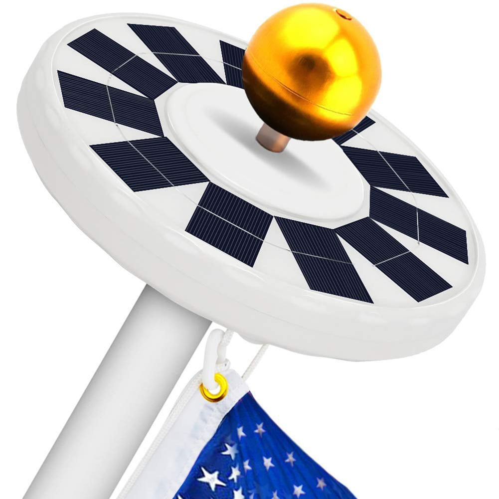 26LED Solar Flag Pole Light Super Brightness Camping Tent Lamp Garden Yard Decor