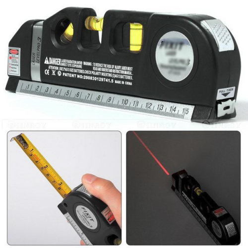 Multipurpose Laser Level Vertical Horizon Measuring Tape Aligner Ruler