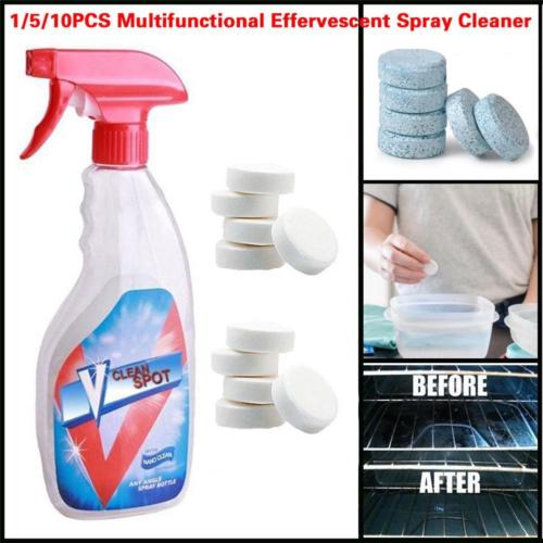 Multifunctional Effervescent Spray Cleaner V Clean Spot Home Tool 1/5/10 Sets