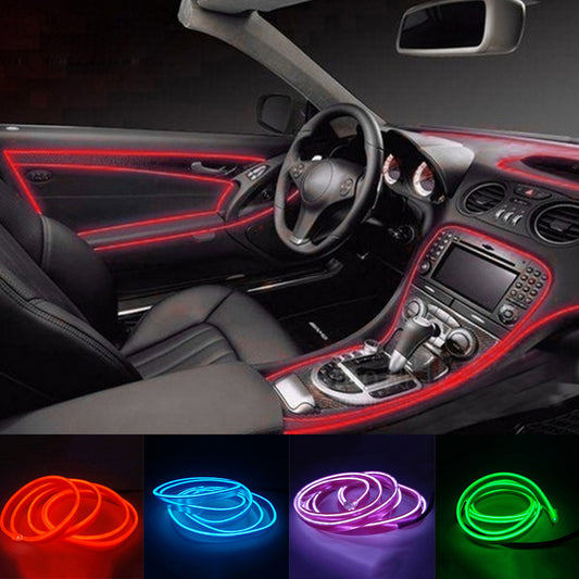 Car Styling Flexible Lights Strip LED Cold Light Interior Trim 12V Inverter 300cm