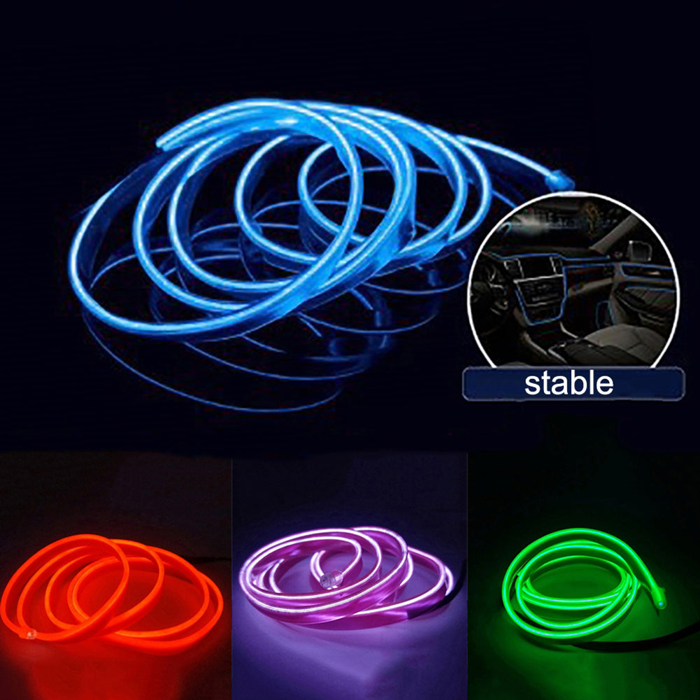 Car Styling Flexible Lights Strip LED Cold Light Interior Trim 12V Inverter 300cm