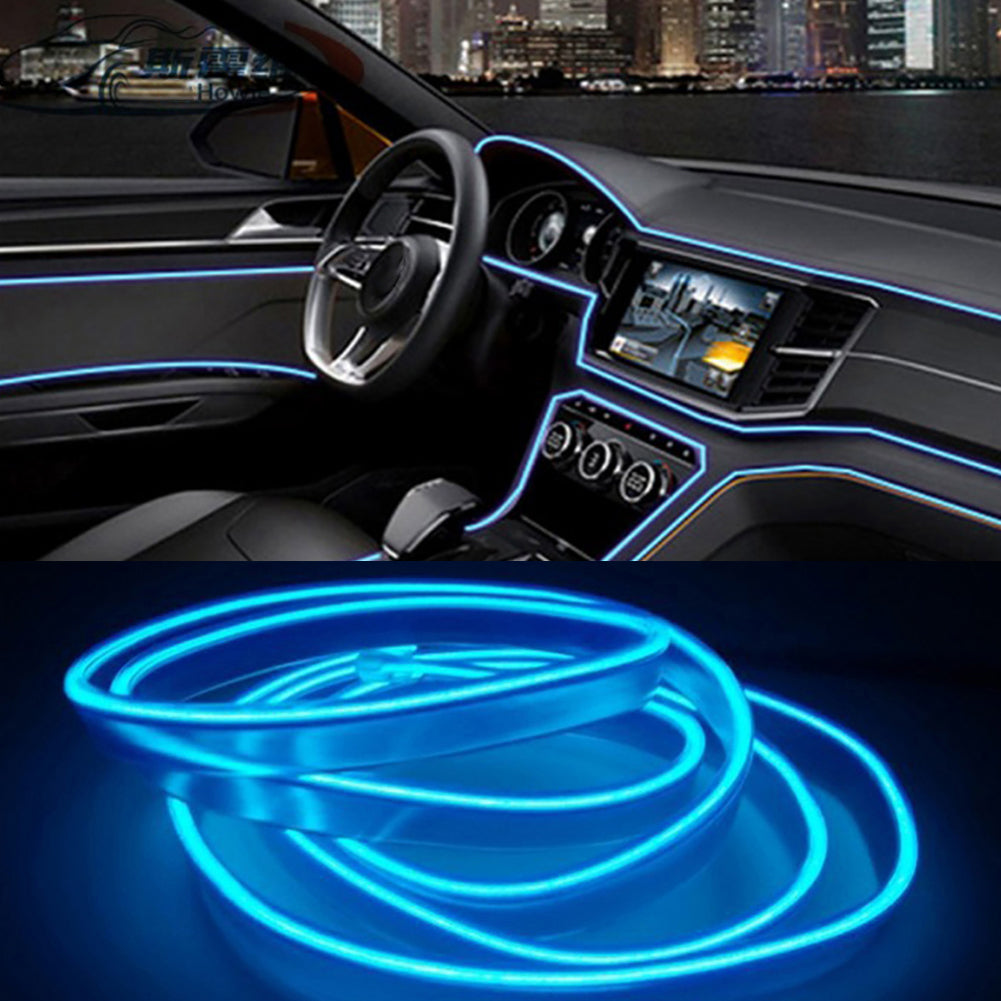 Car Styling Flexible Lights Strip LED Cold Light Interior Trim 12V Inverter 300cm