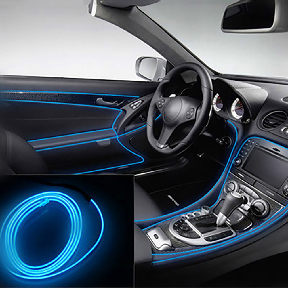 Car Styling Flexible Lights Strip LED Cold Light Interior Trim 12V Inverter 300cm