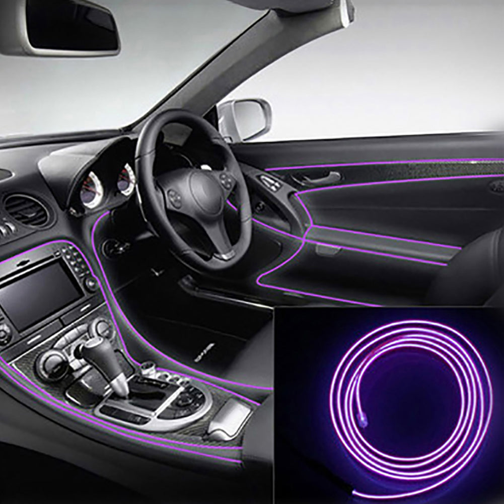 Car Styling Flexible Lights Strip LED Cold Light Interior Trim 12V Inverter 300cm