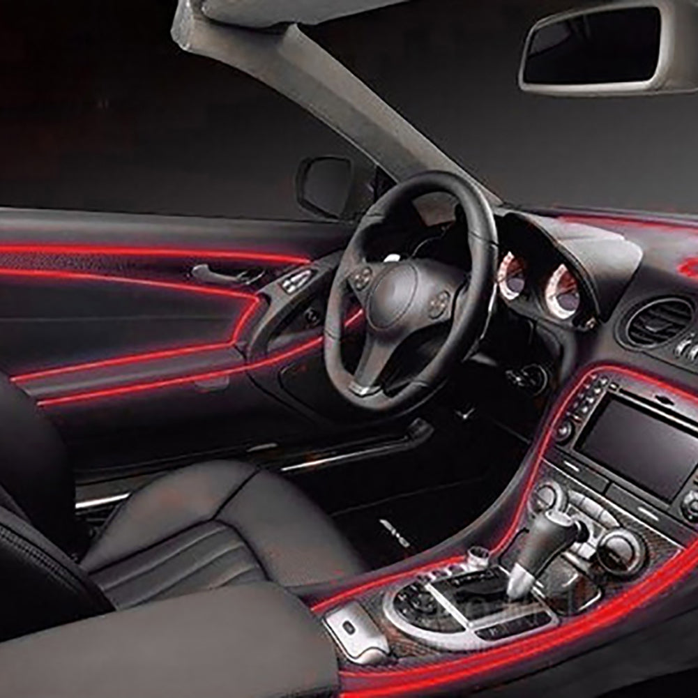 Car Styling Flexible Lights Strip LED Cold Light Interior Trim 12V Inverter 300cm