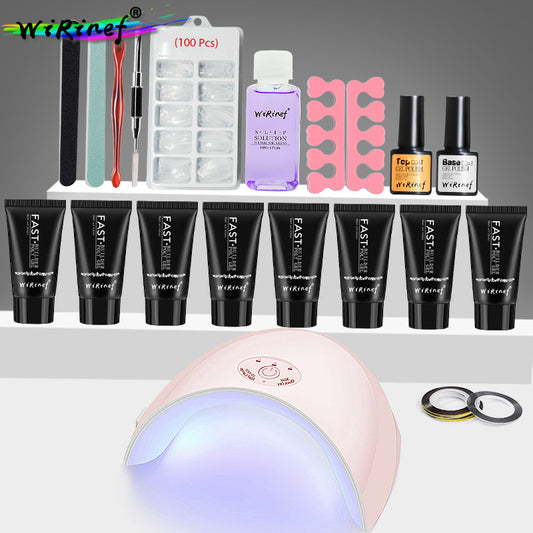 Quick Builder Poly Gel Set Nail Polish UV Gel Varnish Nail Extension Top Base Coat Primer Gel 36w Nail Dryer Kit