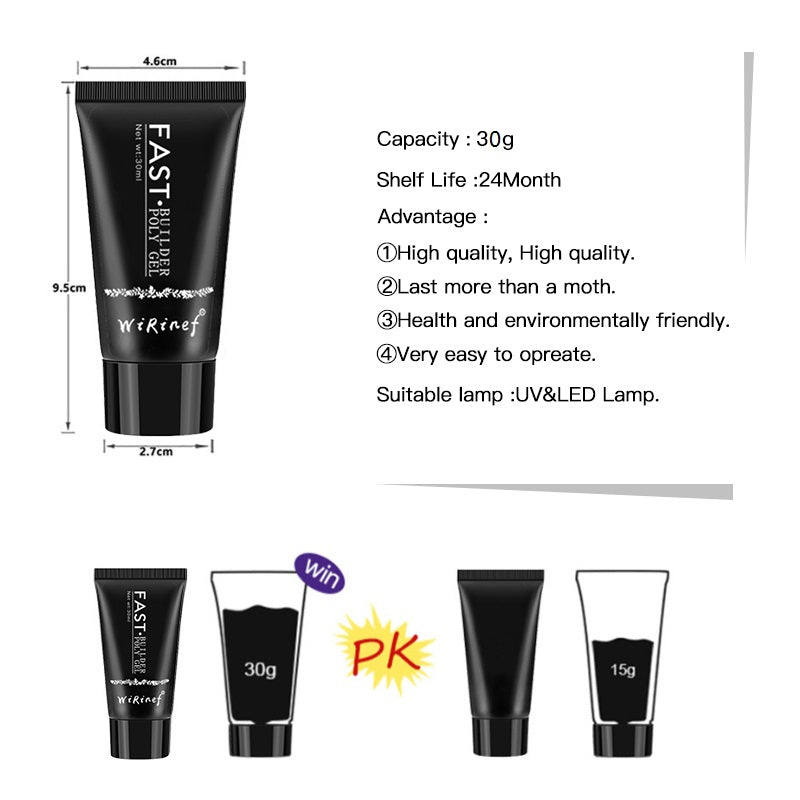 Quick Builder Poly Gel Set Nail Polish UV Gel Varnish Nail Extension Top Base Coat Primer Gel 36w Nail Dryer Kit