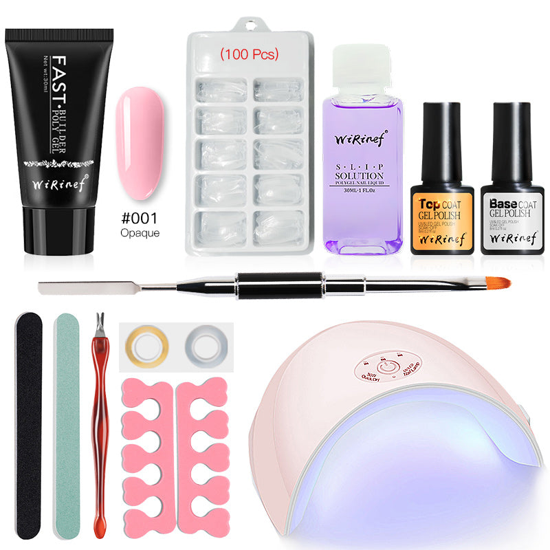 Quick Builder Poly Gel Set Nail Polish UV Gel Varnish Nail Extension Top Base Coat Primer Gel 36w Nail Dryer Kit
