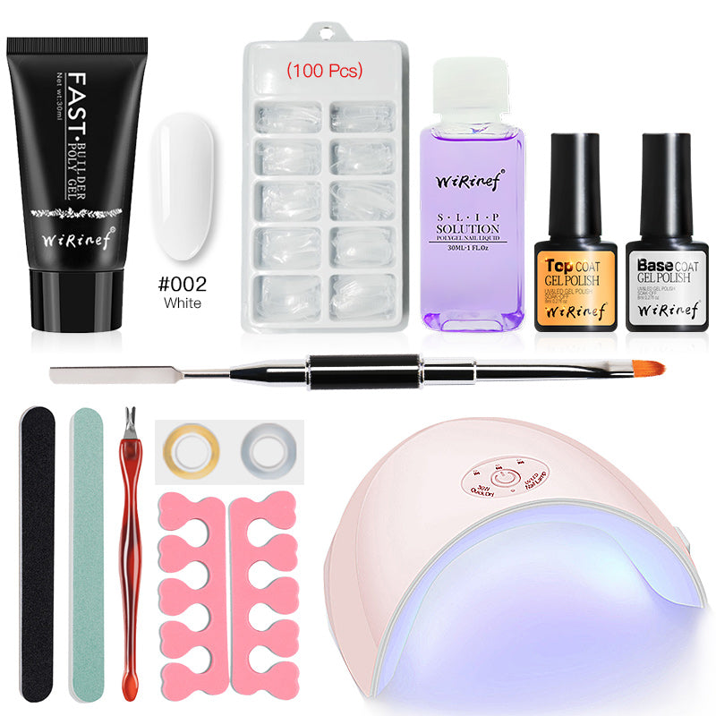 Quick Builder Poly Gel Set Nail Polish UV Gel Varnish Nail Extension Top Base Coat Primer Gel 36w Nail Dryer Kit