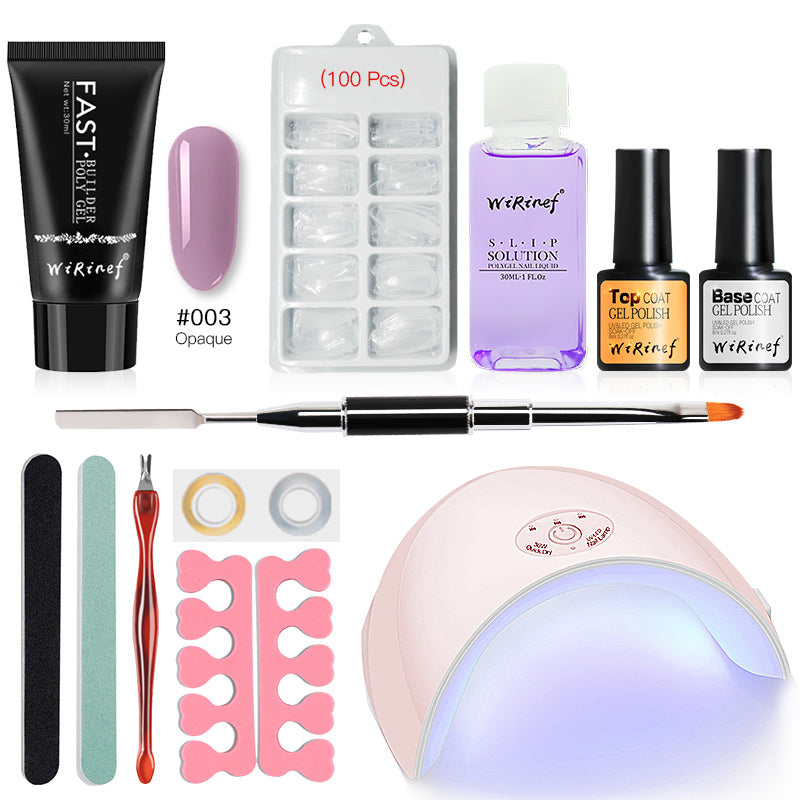 Quick Builder Poly Gel Set Nail Polish UV Gel Varnish Nail Extension Top Base Coat Primer Gel 36w Nail Dryer Kit