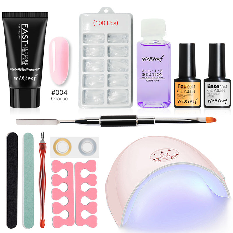 Quick Builder Poly Gel Set Nail Polish UV Gel Varnish Nail Extension Top Base Coat Primer Gel 36w Nail Dryer Kit