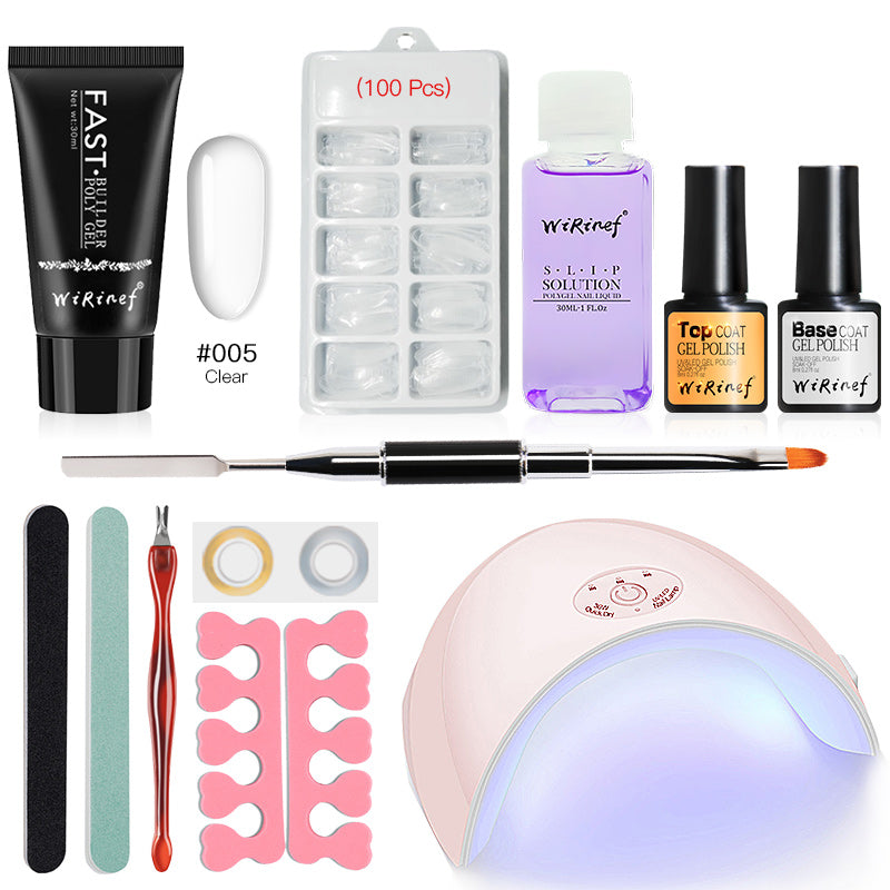 Quick Builder Poly Gel Set Nail Polish UV Gel Varnish Nail Extension Top Base Coat Primer Gel 36w Nail Dryer Kit