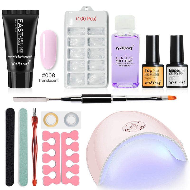 Quick Builder Poly Gel Set Nail Polish UV Gel Varnish Nail Extension Top Base Coat Primer Gel 36w Nail Dryer Kit