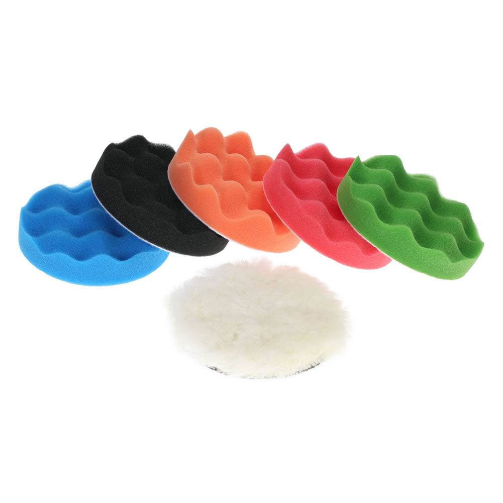 7Pcs/Set 5 Inch Car Vehicle Polishing Pad Waxing Buffing Sponge Shank Tool
