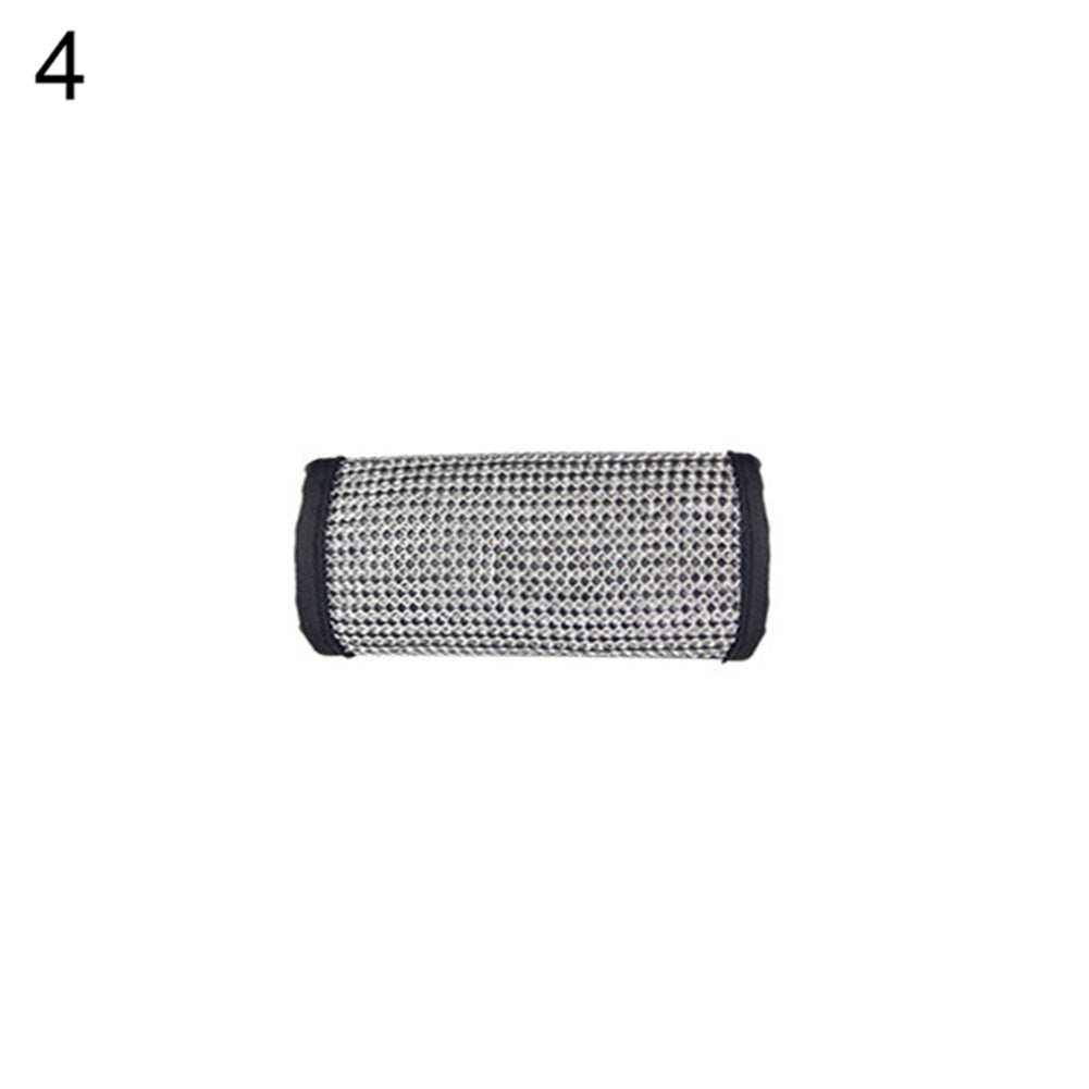 Shiny Rhinestone Faux Leather Car Handbrake Gear Shifter Knob Protective Cover