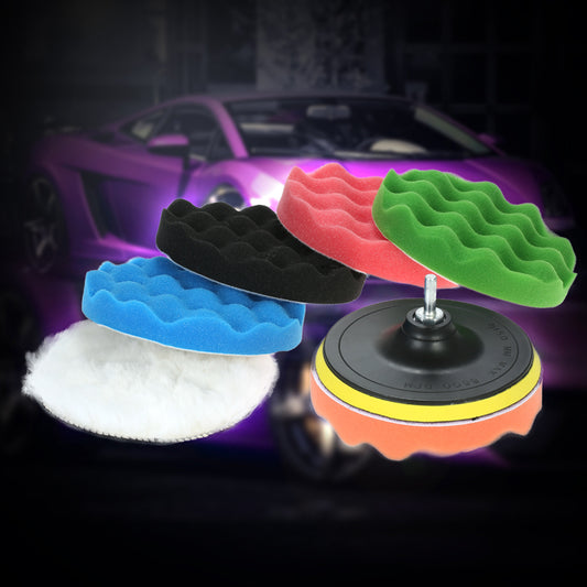 7Pcs Car 6Inch Auto Polishing Pads Waxing Buffing Sponge Sander Sealing Glaze