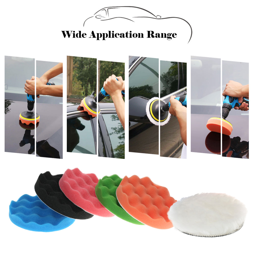 7Pcs Car 6Inch Auto Polishing Pads Waxing Buffing Sponge Sander Sealing Glaze