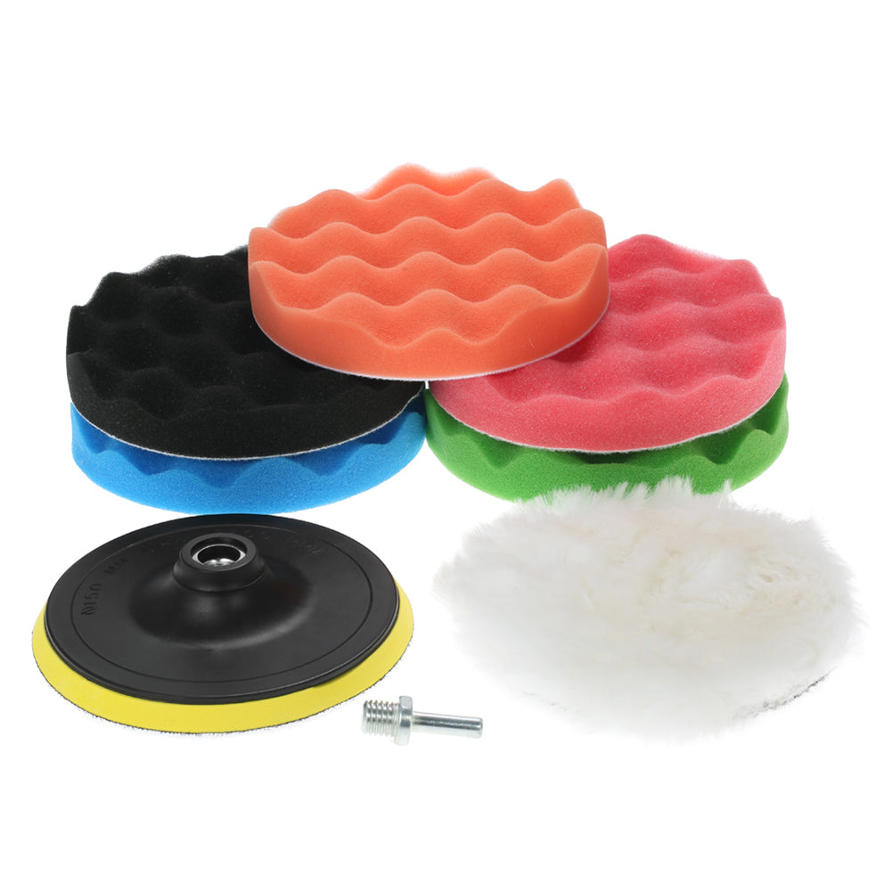 7Pcs Car 6Inch Auto Polishing Pads Waxing Buffing Sponge Sander Sealing Glaze