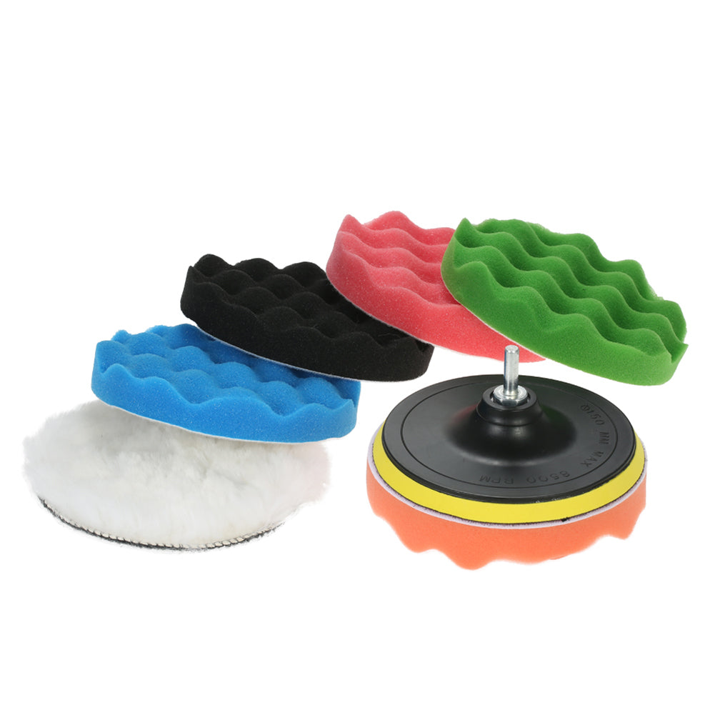 7Pcs Car 6Inch Auto Polishing Pads Waxing Buffing Sponge Sander Sealing Glaze