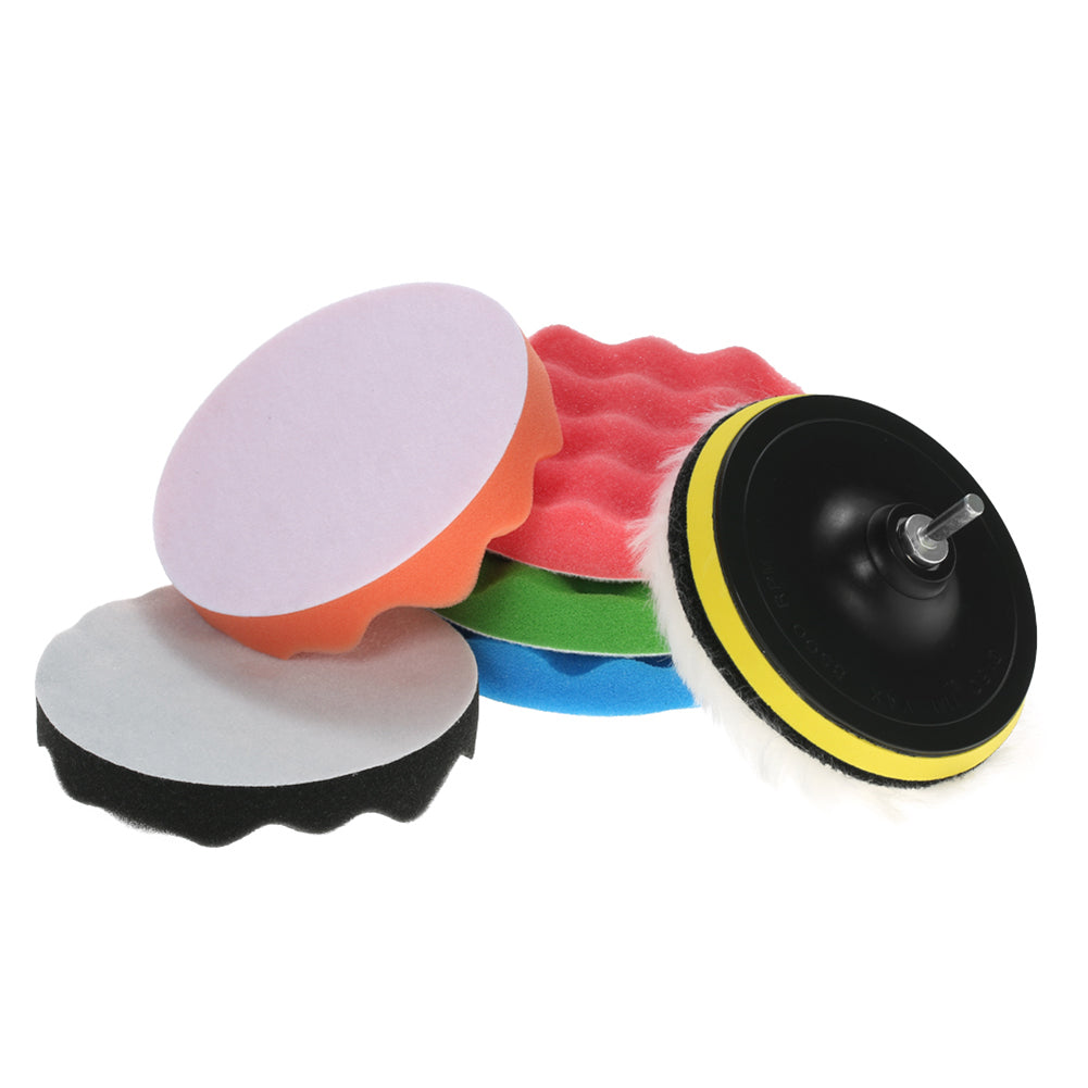 7Pcs Car 6Inch Auto Polishing Pads Waxing Buffing Sponge Sander Sealing Glaze