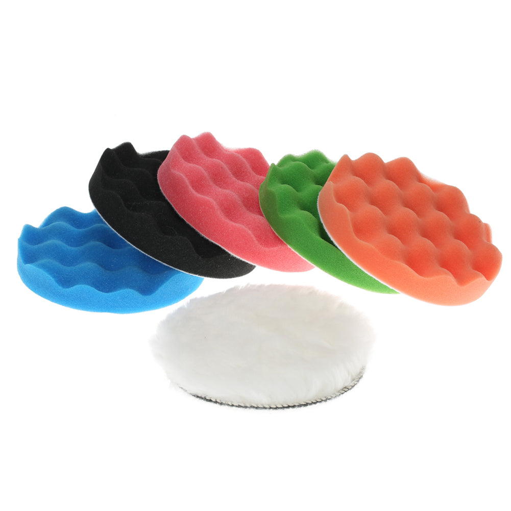 7Pcs Car 6Inch Auto Polishing Pads Waxing Buffing Sponge Sander Sealing Glaze
