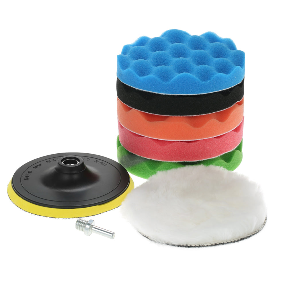 7Pcs Car 6Inch Auto Polishing Pads Waxing Buffing Sponge Sander Sealing Glaze