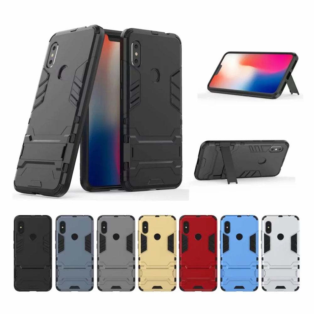 Case with Stand Back Cover Solid Colored Hard PC Material for Xiaomi Redmi Note 6