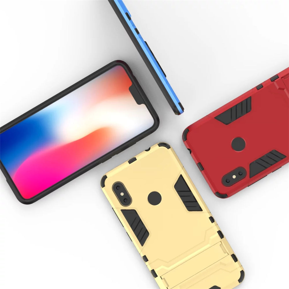 Case with Stand Back Cover Solid Colored Hard PC Material for Xiaomi Redmi Note 6