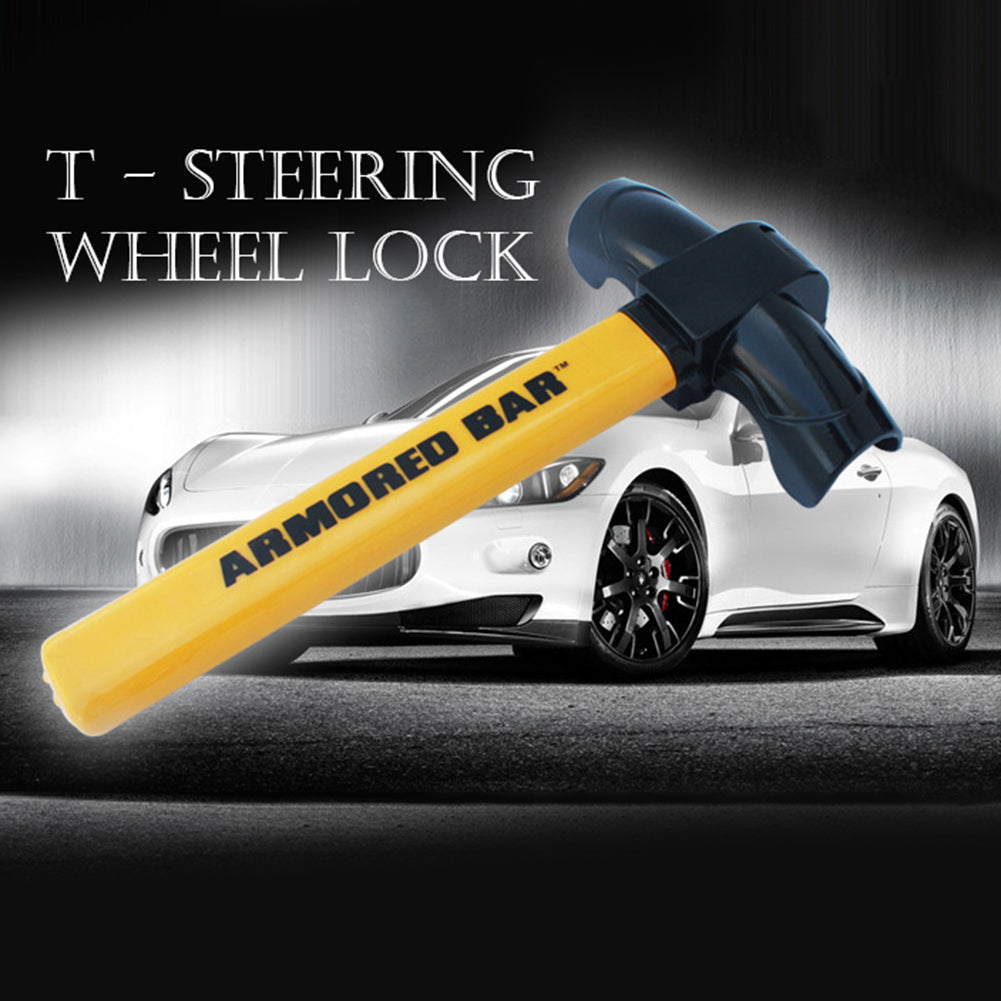 T-Type Heavy Duty Stainless Steel Car Anti-theft Steering Wheel Security Lock