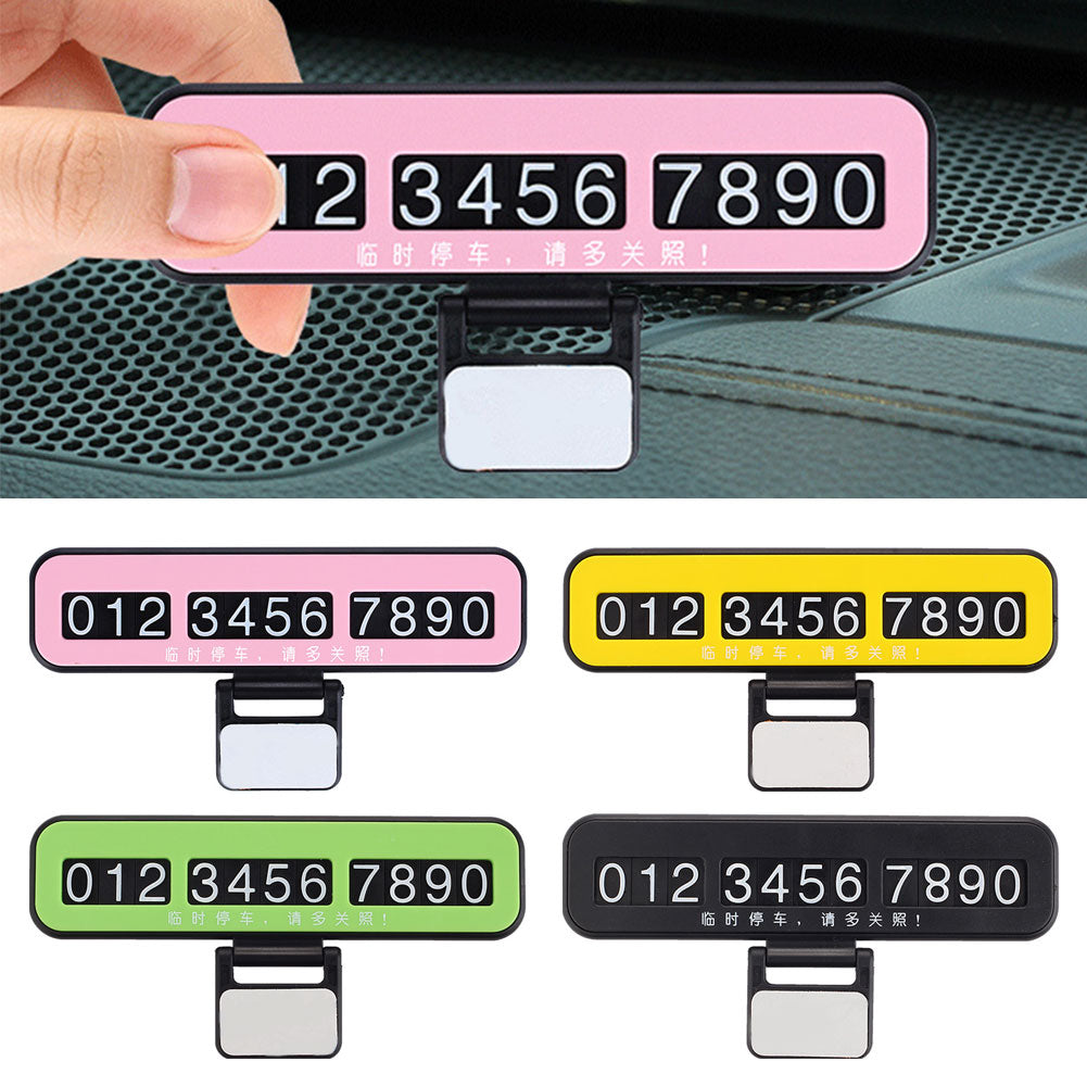 1Set Luminous Car Temporary Parking Card Phone Number Plate Auto Hidden Sticker