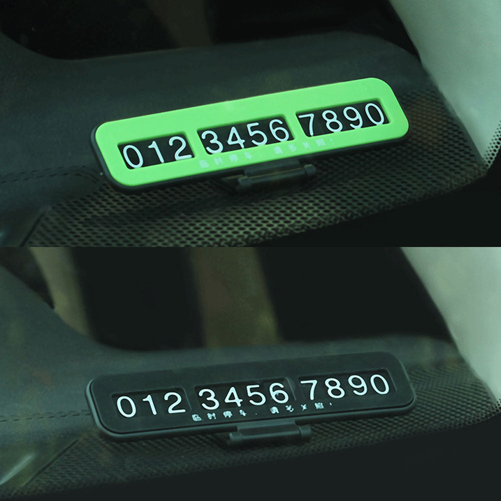 1Set Luminous Car Temporary Parking Card Phone Number Plate Auto Hidden Sticker