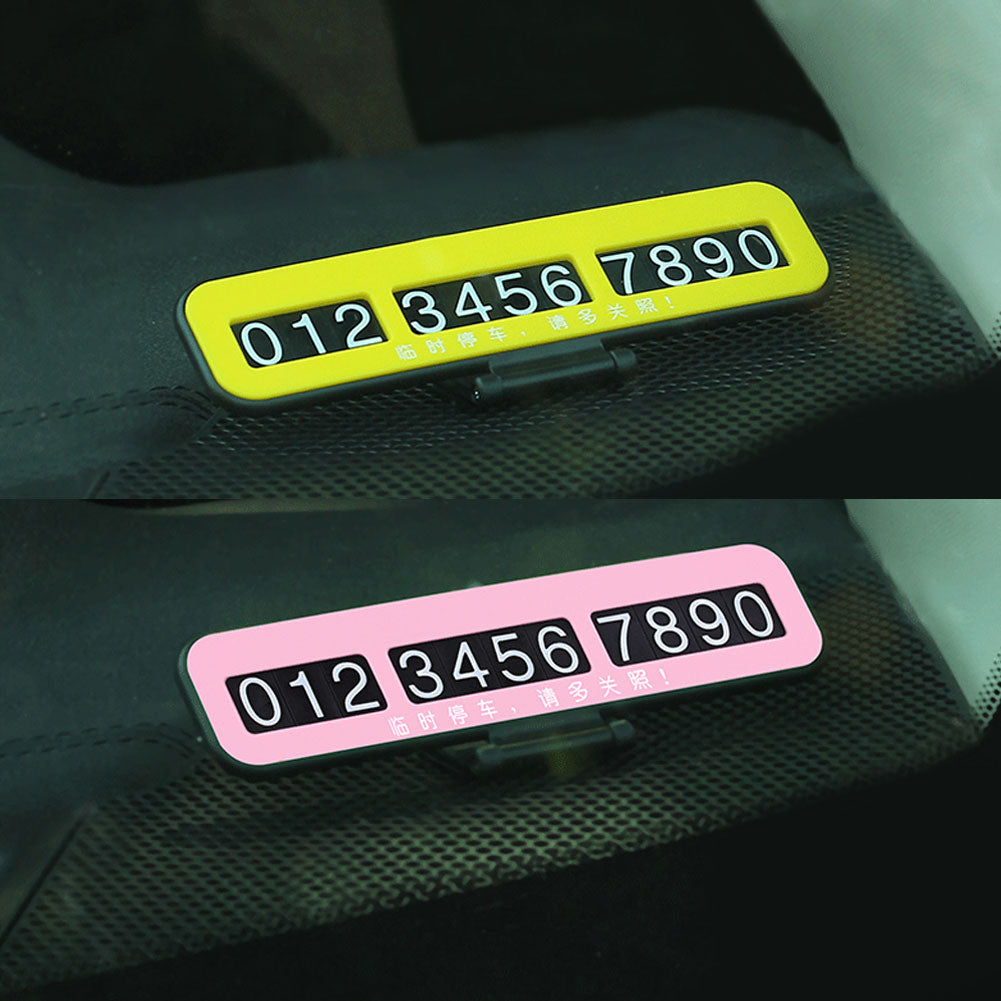 1Set Luminous Car Temporary Parking Card Phone Number Plate Auto Hidden Sticker