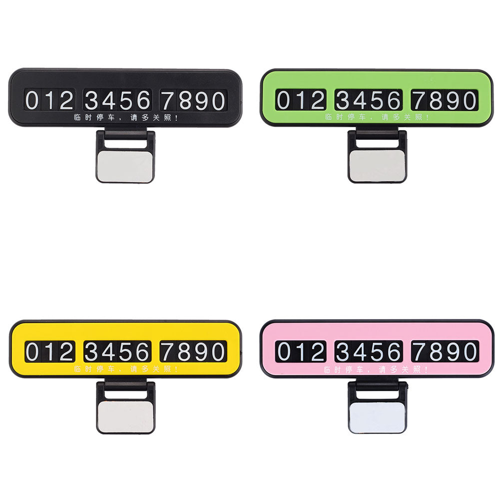 1Set Luminous Car Temporary Parking Card Phone Number Plate Auto Hidden Sticker