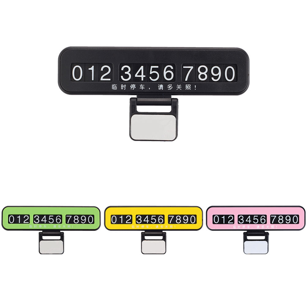 1Set Luminous Car Temporary Parking Card Phone Number Plate Auto Hidden Sticker