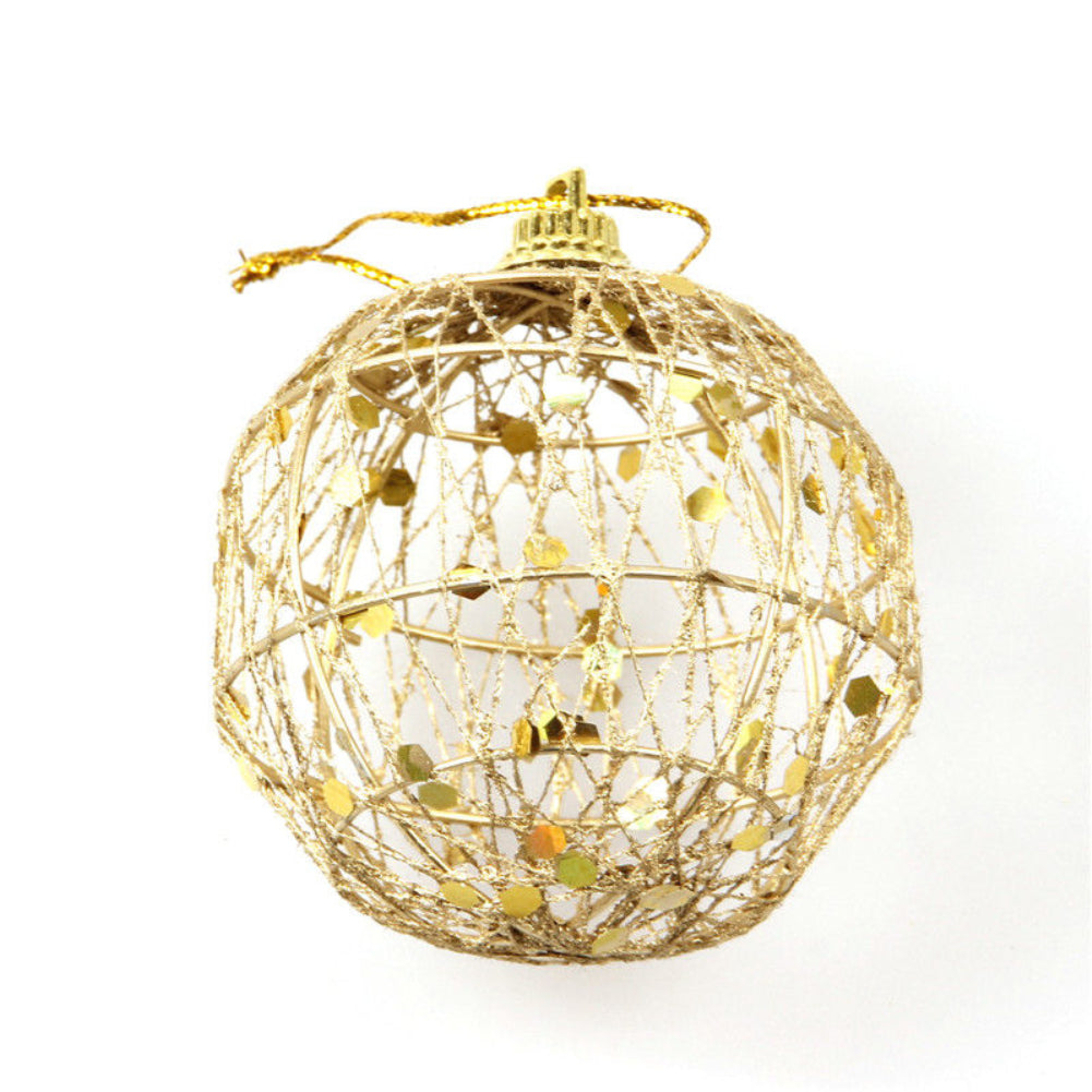 6Pcs Metal Christmas Xmas Tree Ball Baubles Hanging Home Party Sequin Ornament