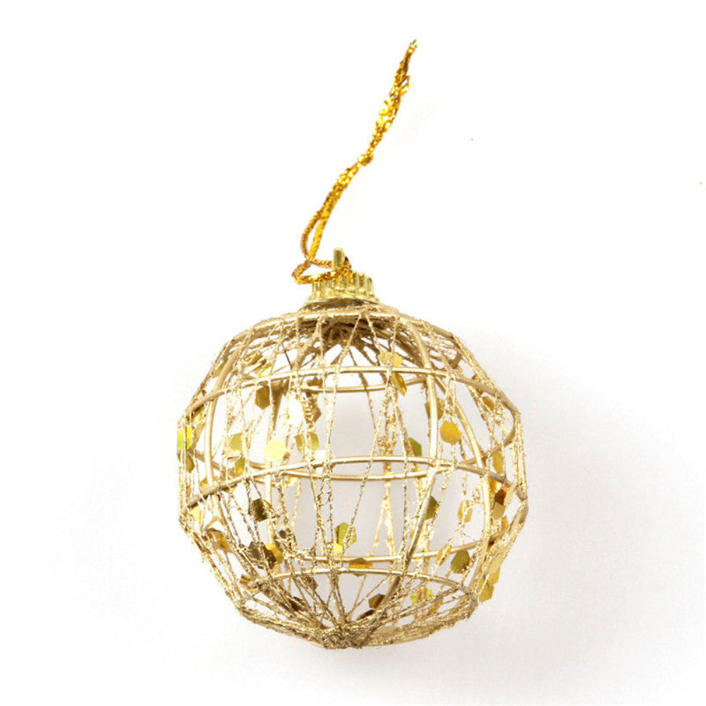 6Pcs Metal Christmas Xmas Tree Ball Baubles Hanging Home Party Sequin Ornament
