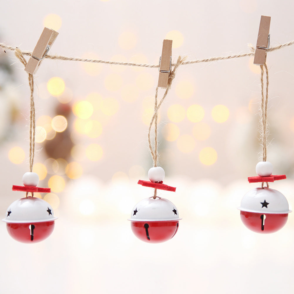 3Pcs Cute Iron Bells Pendant Home Christmas Tree Xmas Party Hanging Decoration