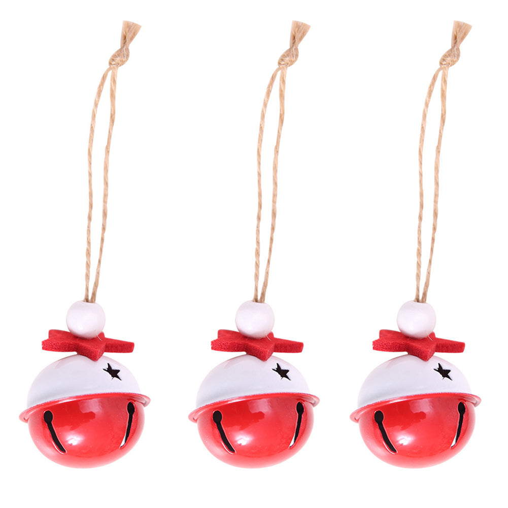 3Pcs Cute Iron Bells Pendant Home Christmas Tree Xmas Party Hanging Decoration