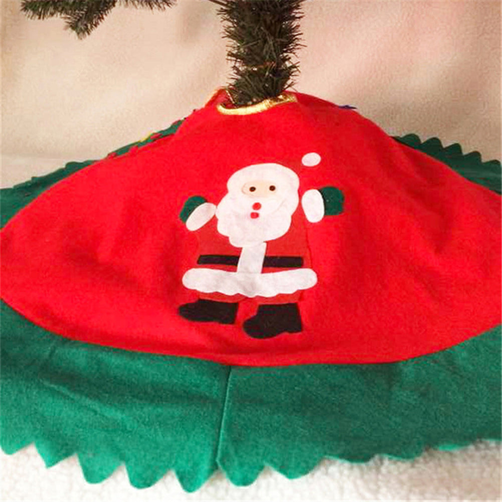 Round Christmas Tree Skirt Santa Claus Pattern Home Decor Xmas Festive Supplies