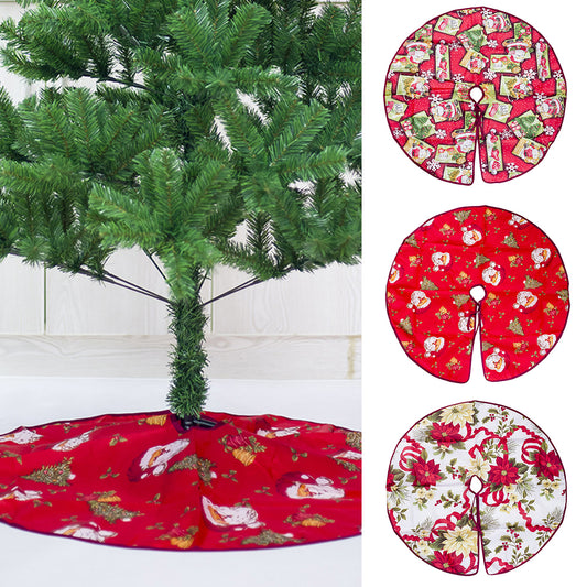 60/90cm Christmas Tree Dress Skirt Floor Mat Cover Santa Flower Party Xmas Decor