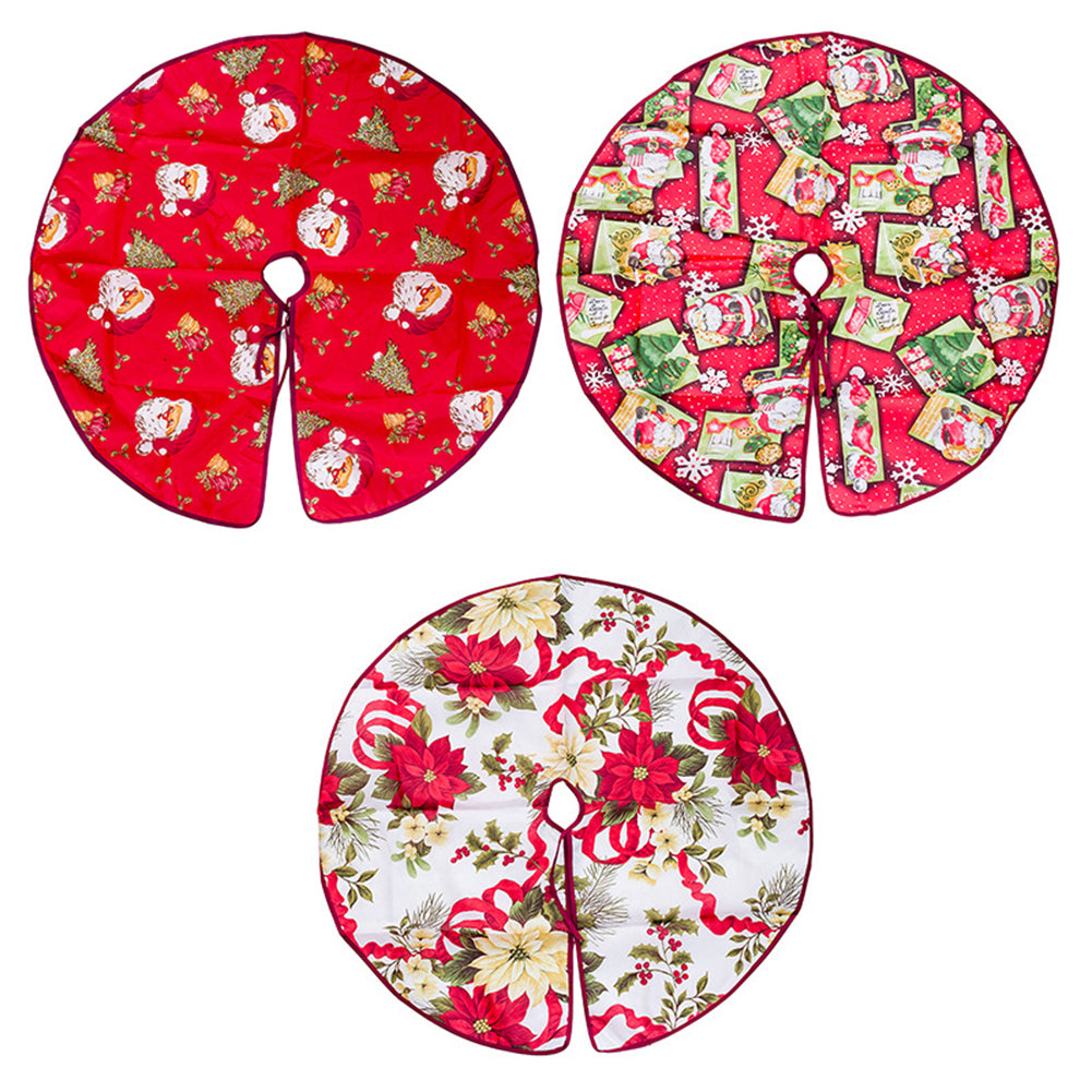 60/90cm Christmas Tree Dress Skirt Floor Mat Cover Santa Flower Party Xmas Decor