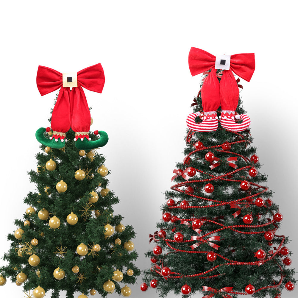 Bowknot Elf Boots Christmas Tree Party Home Hotel Shop Hanging Decor Ornament