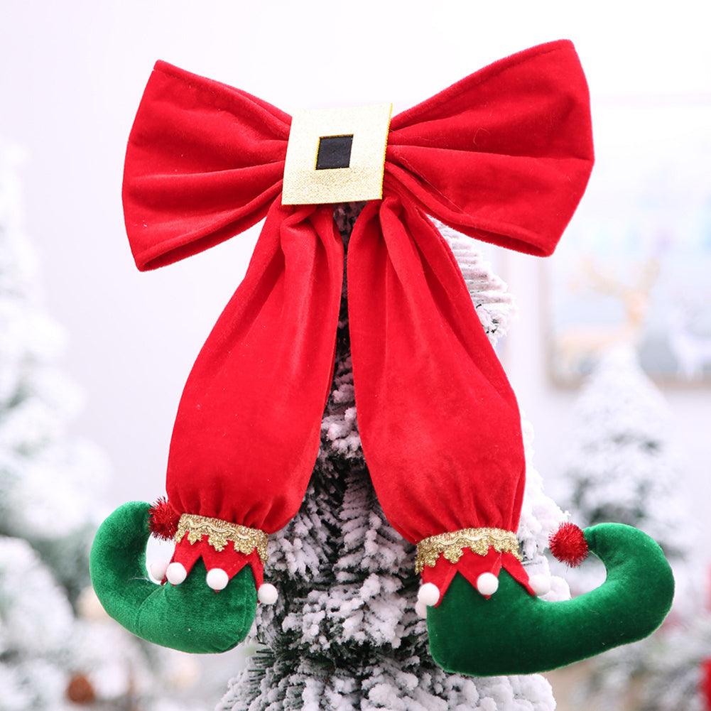 Bowknot Elf Boots Christmas Tree Party Home Hotel Shop Hanging Decor Ornament
